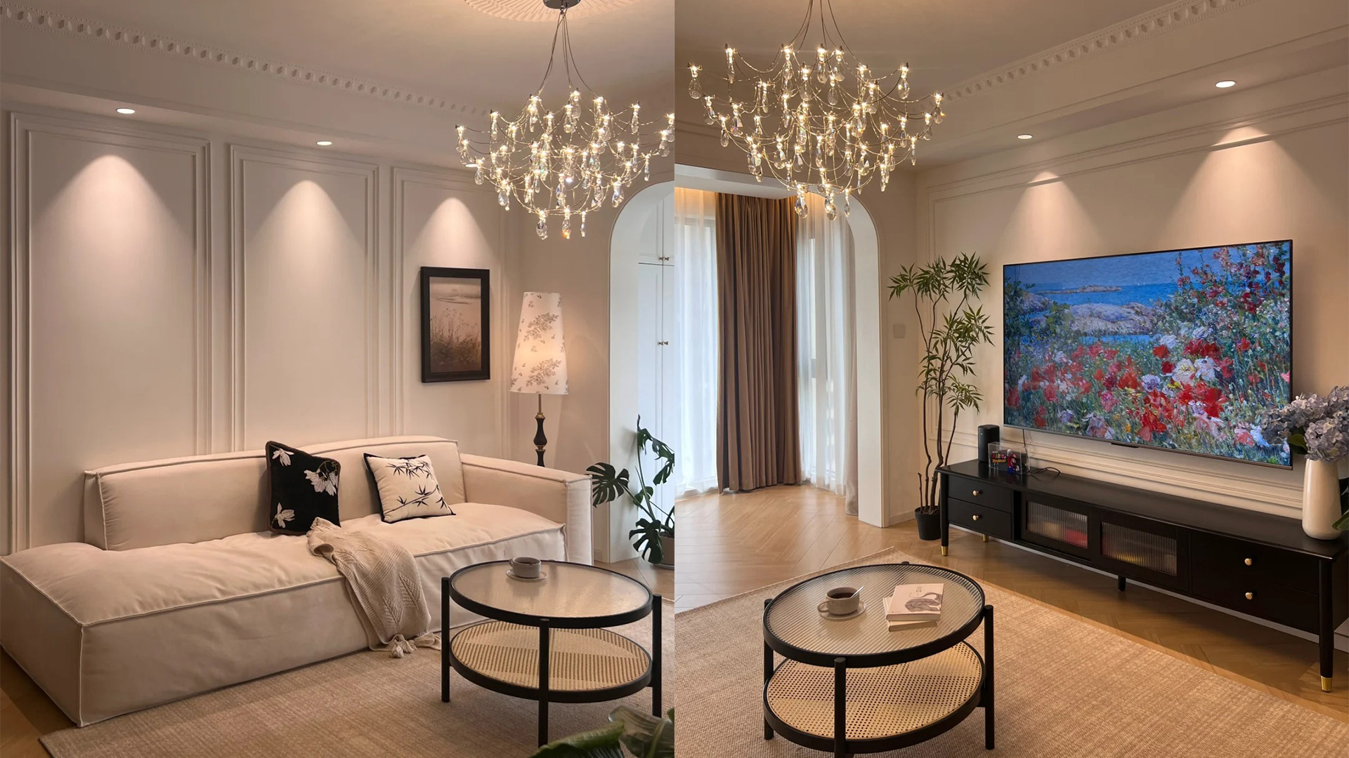 法式風(fēng)格：米白雅韻與拱門水晶的浪漫空間