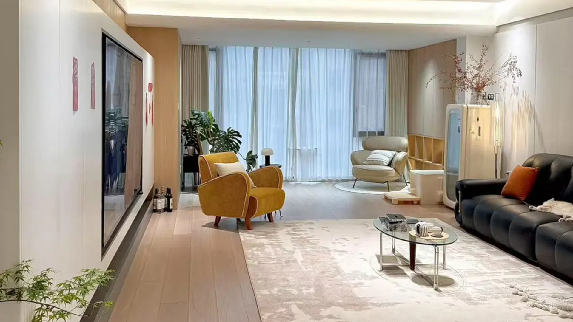 現(xiàn)代簡約風淺木色家居配自然光營造溫馨實用生活場景